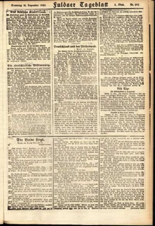 Zweite Ausgabe vom Samstag, den 18. Dezember 1920.