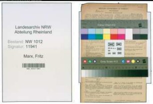 Entnazifizierung Fritz Marx , geb. 28.10.1887 (Verw.Beamter)