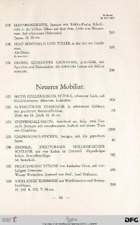 Neueres Mobiliar (Nr. 532-540)