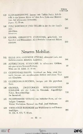 Neueres Mobiliar (Nr. 532-540)
