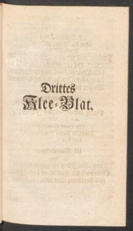 Drittes Klee-Blat.