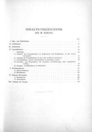 Inhaltsverzeichniss des III. Bandes