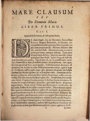 Mare clausum, seu de dominio maris libri II