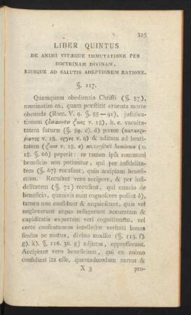 Liber Quintus De Animi Vitaeque Immutatione Per Doctrinam Divinam, Eiusque Ad Salutis Adeptionem Ratione.