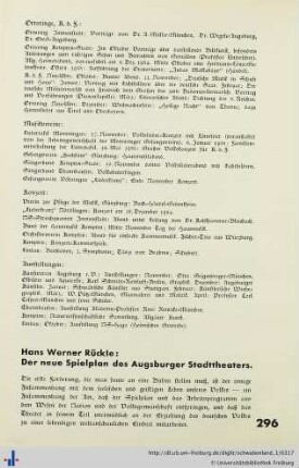 Der neue Spielplan des Augsburger Stadttheaters.