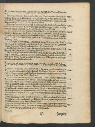 Juristen/ Cantzeley und andere Politische Bücher.