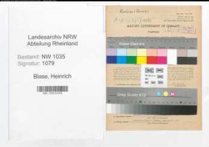 Entnazifizierung Heinrich Blase , geb. 11.01.1898 (Steiger)