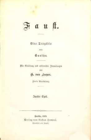 Faust : eine Tragödie, 2. Theil