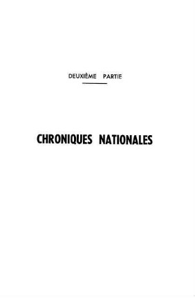 141-174, Deuxième partie: Chroniques nationales