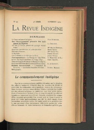 4e Année, Nr. 43. Novembre 1909.