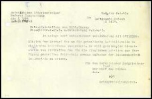 W. Kraiker an Luftgaukdo. Südost