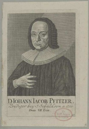 Bildnis des Iohann Iacob Pfitzer