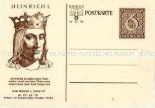 WHW-Postkarte mit Porträt Heinrichs I.