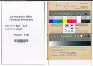 Entnazifizierung Fritz Wegner , geb. 11.08.1903 (Polizist)