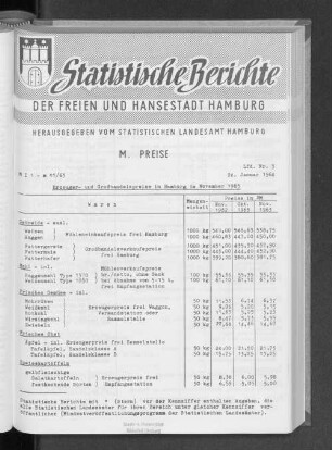 Erzeuger- und Großhandelspreise in Hamburg im November 1963 : Lfd. Nr. 3