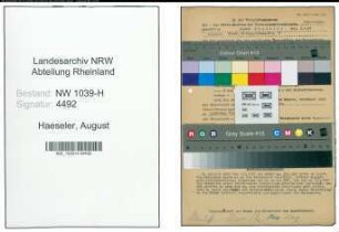 Entnazifizierung August Haeseler , geb. 08.04.1892 (Beamter)