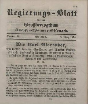 Nr. 14 : 8. März 1854