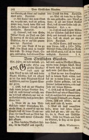 328-333, Vom Christlichen Glauben (476. - 483.)