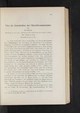 Über die Konstitution des Chlorsilberammoniaks.