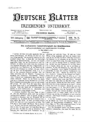 Die mechanische Lesebeschwindigkeit der Schriftzeichen : auf psychologischer und experimenteller Grundlage ; (Fortsetzung)