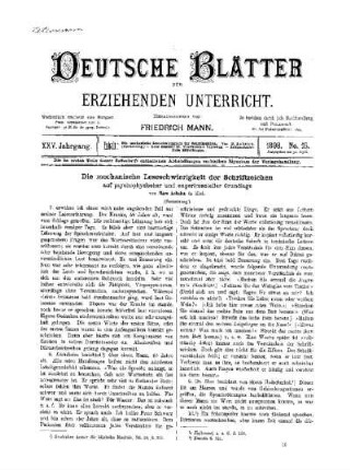 Die mechanische Lesebeschwindigkeit der Schriftzeichen : auf psychologischer und experimenteller Grundlage ; (Fortsetzung)