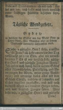 Tägliche Abendgebete