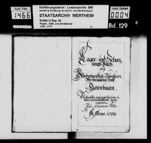 Lager- und Schatzungsbuch von Dietenhan
