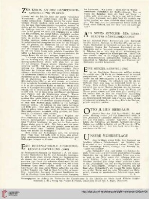 Als neues Mitglied der armstädter Künstlerkolonie / Eine Menzel-Ausstellung / Otto Julius Bierbaum