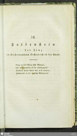 31. Falkenstein bei Linz im Erzherzogthum Oesterreich ob der Enns
