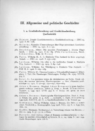 1. a. Geschichtsforschung und Geschichtsschreibung, Quellenkritik