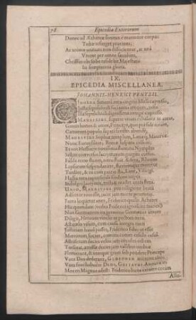 IX. Epicedia Miscellanea.