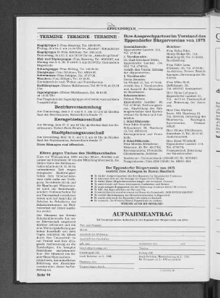 Ihre Ansprachepartner im Vorstand des Eppendorfer Bürgervereins von 1875