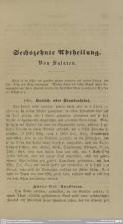 Sechszehnte Abtheilung. Von Salaten