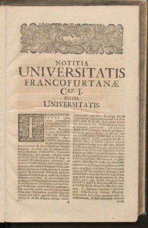 Cap. I. Initia Universitatis