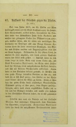 67. Aufstand der Griechen gegen die Türken. (J. 1821.)