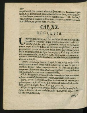 Cap. XX. De Ecclesia