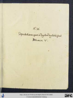 Thesivm Inavgvralivm Pars Historico-Chronologica