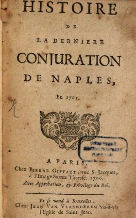 Histoire de la dernière conjuration de Naples