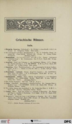 Griechische Münzen (Nr. 1-226)