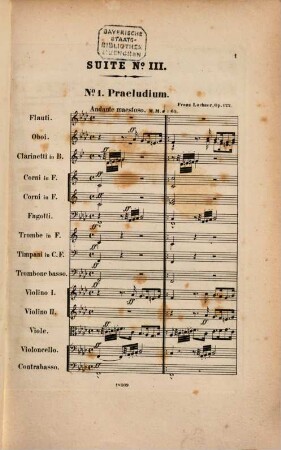 Suite N.o III in 6 Sätzen : für großes Orchester ; op. 122