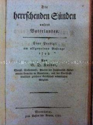 Predigt zum Bußtag 1793