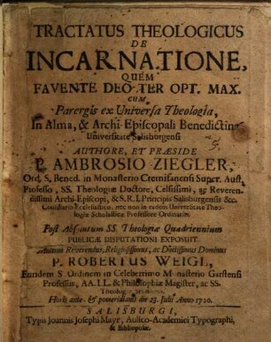 Tractatus theologicus de incarnatione