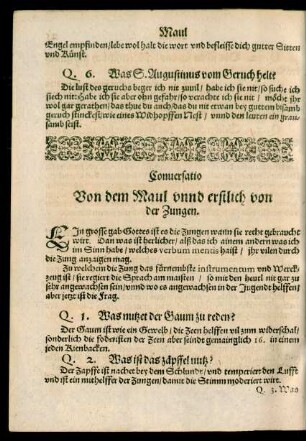 Conversatio Von dem Maul unnd erstlich von der Zungen.
