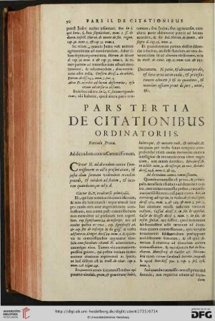 Pars tertia de Citationibus: Ordinatoriis