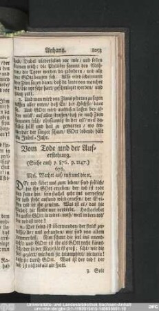 Vom Tode und der Auferstehung.