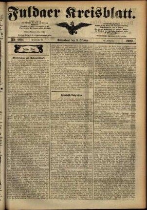 Dritte Ausgabe vom Samstag, den 09. Oktober 1909.
