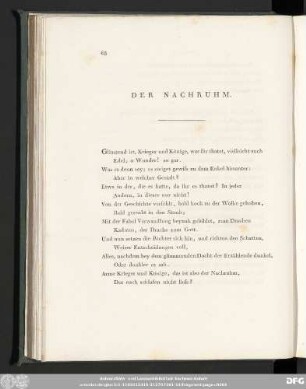 Der Nachruhm.