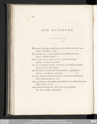 Der Nachruhm.