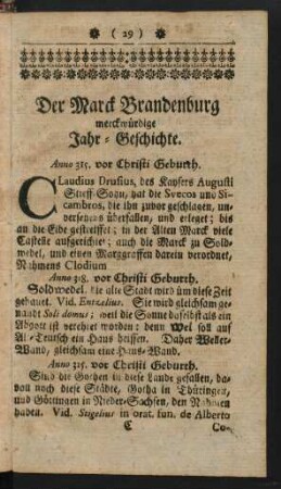 Marck Brandenburg merckwürdige Jahr-Geschichte