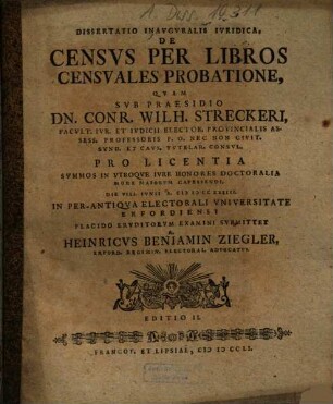 De census per libros censuales probatione